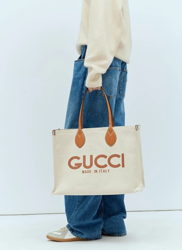 商品Gucci|Large Logo Print Canvas Tote Bag,价格¥11957,第2张图片详细描述