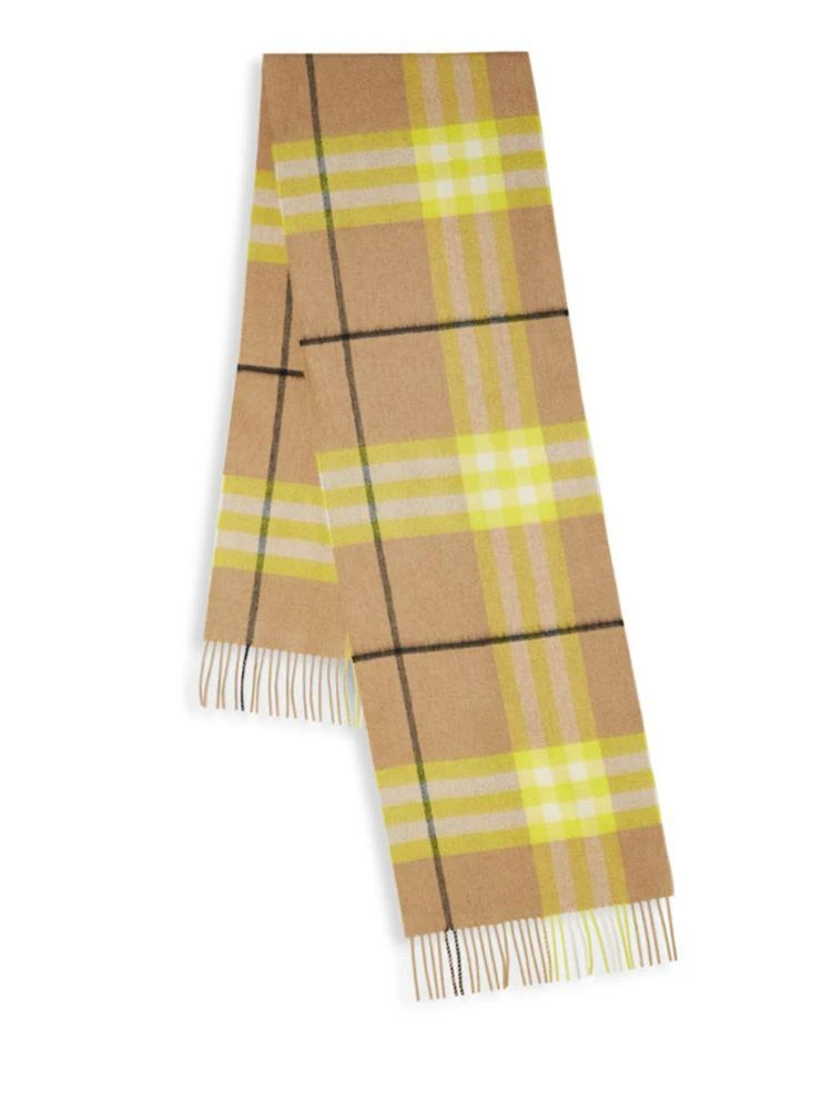 商品Burberry|Fluro Giant Check Cashmere 羊毛围巾,价格¥1523,第2张图片详细描述