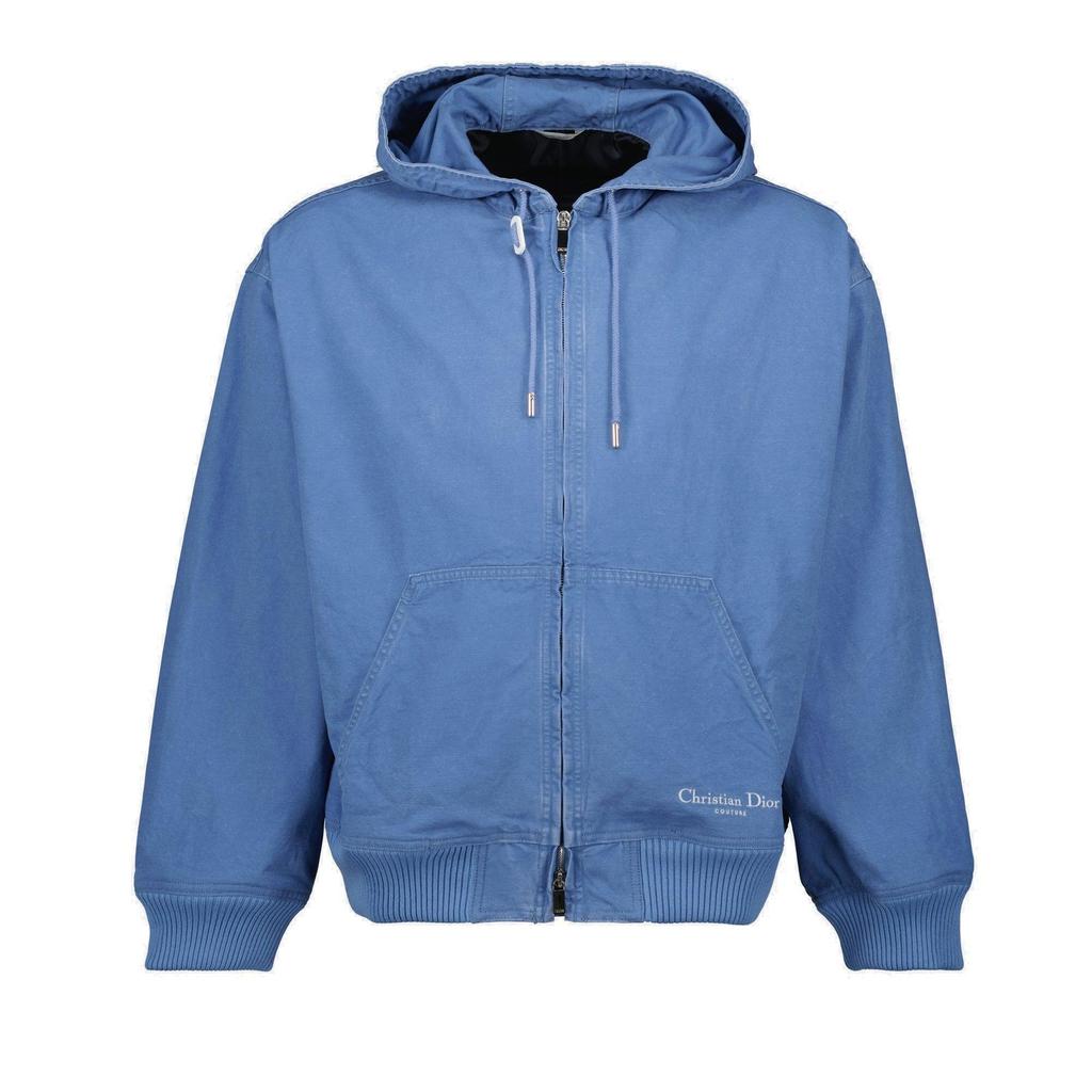 Shop Dior Logo Homme Embroidered Zip-Up Jacket on Sale at