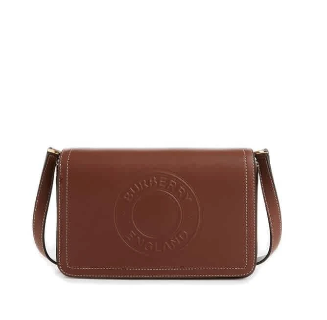 商品Burberry|Burberry Tan Small Leather Logo Debossed Crossbody Bag,价格¥4515,第1张图片