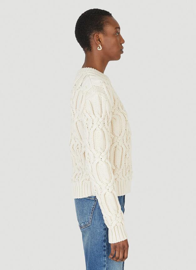 Flash Cable Knit Sweater in Cream商品第3张图片规格展示