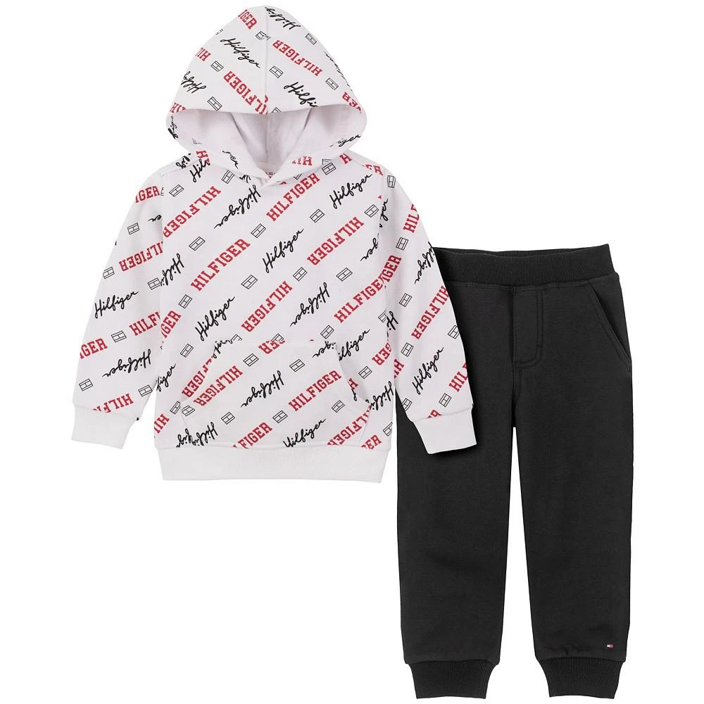 商品Tommy Hilfiger|Toddler Boys Logo-Print Fleece Hoodie and Joggers,价格¥224,第1张图片