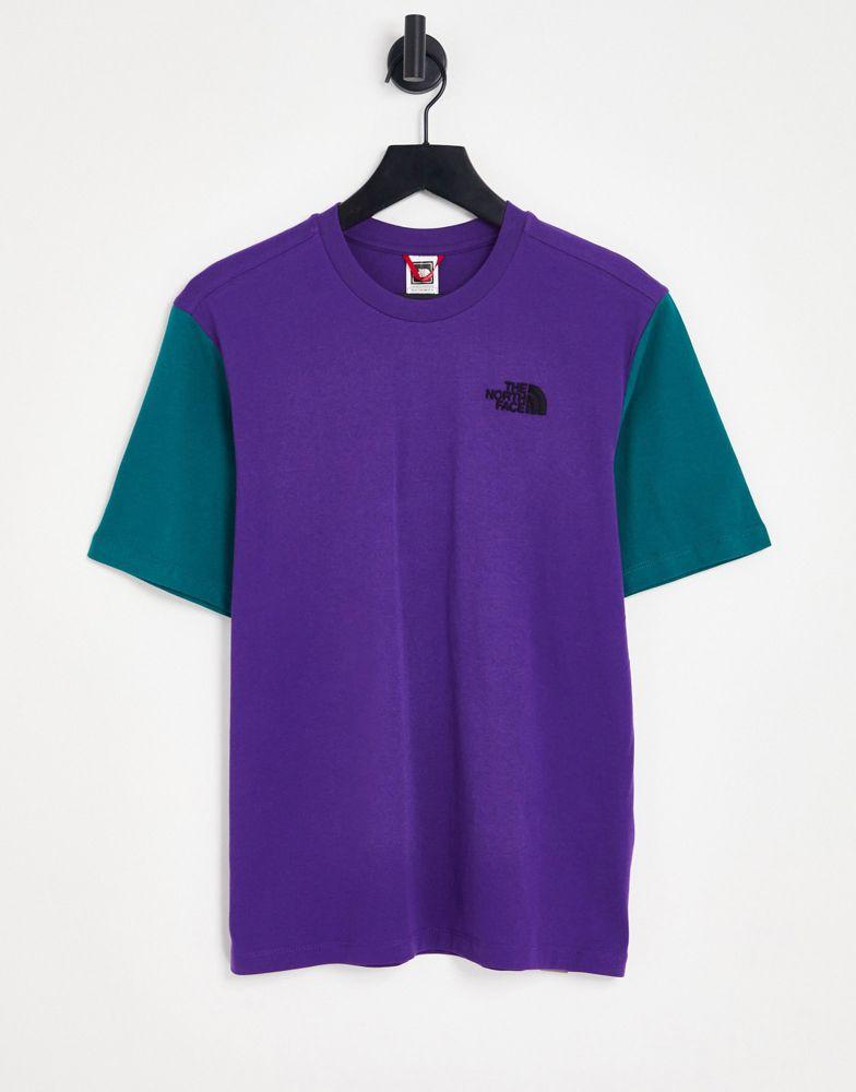 The North Face Essential Colourblock t-shirt in purple Exclusive at ASOS商品第1张图片规格展示