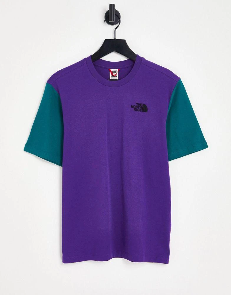 商品The North Face|The North Face Essential Colourblock t-shirt in purple Exclusive at ASOS,价格¥169,第1张图片