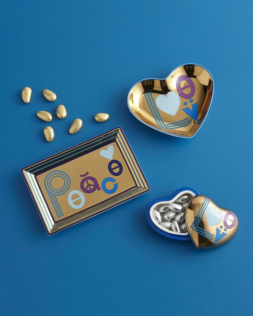 商品Jonathan Adler|Peace Rectangle Tray, Blue/Gold,价格¥325,第2张图片详细描述