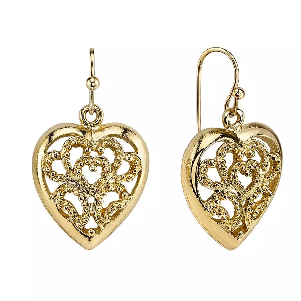 商品2028|Filigree Heart Drop Earrings,价格¥170,第1张图片