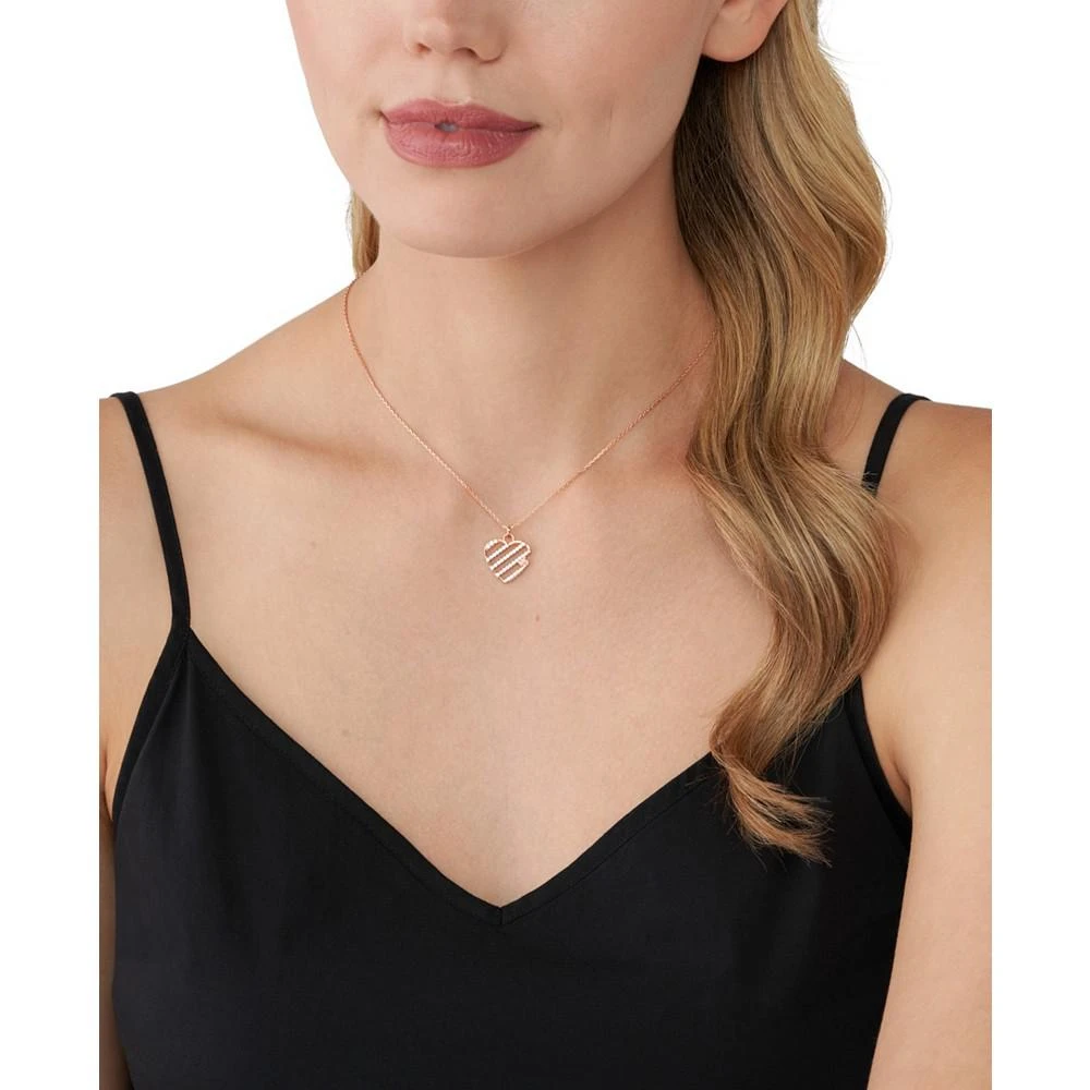 商品Michael Kors|Sterling Silver Open Heart Pendant Necklace Available in Silver 14K Rose-Gold Plated or 14K Gold Plated,价格¥782,第3张图片详细描述