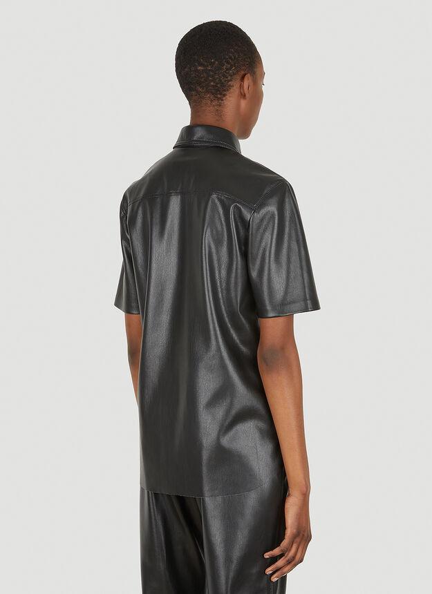 Mayra Vegan Leather Shirt in Black商品第4张图片规格展示