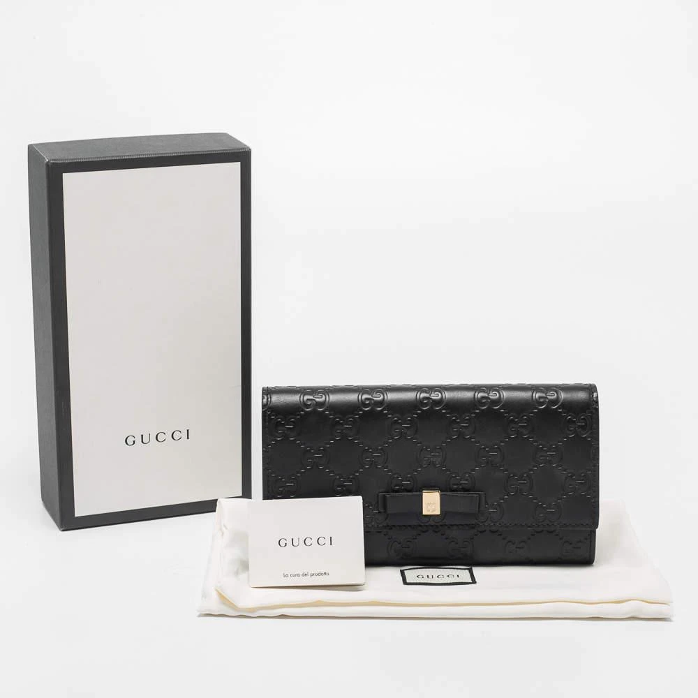 Gucci Black Guccissima Leather Bow Flap Continental Wallet 商品