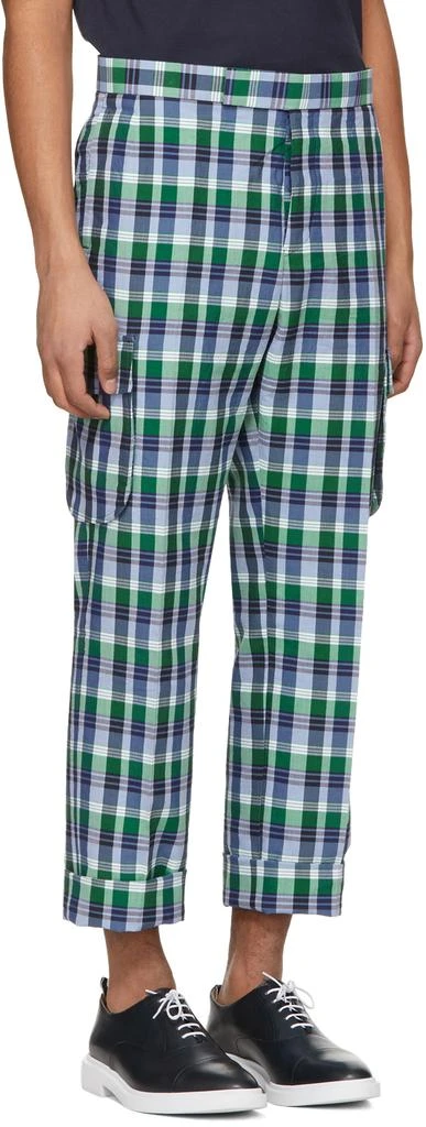 商品Thom Browne|Blue Madras Gusseted Patch Pocket Trousers,价格¥13925,第2张图片详细描述