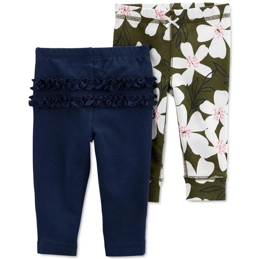 商品Carter's|Baby Girls 2-Pack Pull-On Cotton Pants,价格¥165,第1张图片