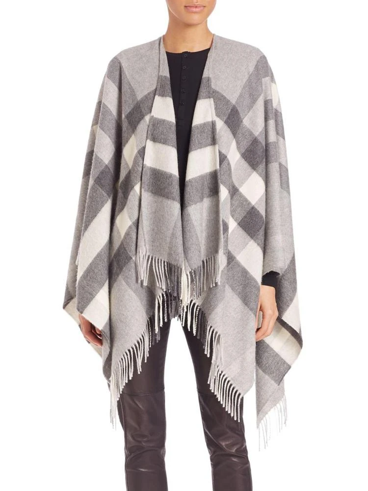 商品Burberry|Collette Merino Wool & Cashmere Check Cape,价格¥5974,第1张图片