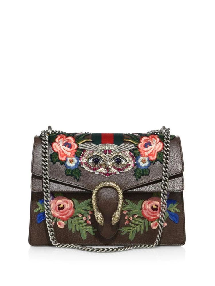 商品Gucci|Dionysus Medium Embroidered Metallic Leather Shoulder Bag,价格¥31482,第1张图片