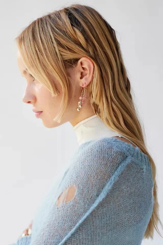 商品Urban Outfitters|Genuine Stone Charm Earring Set,价格¥78,第2张图片详细描述