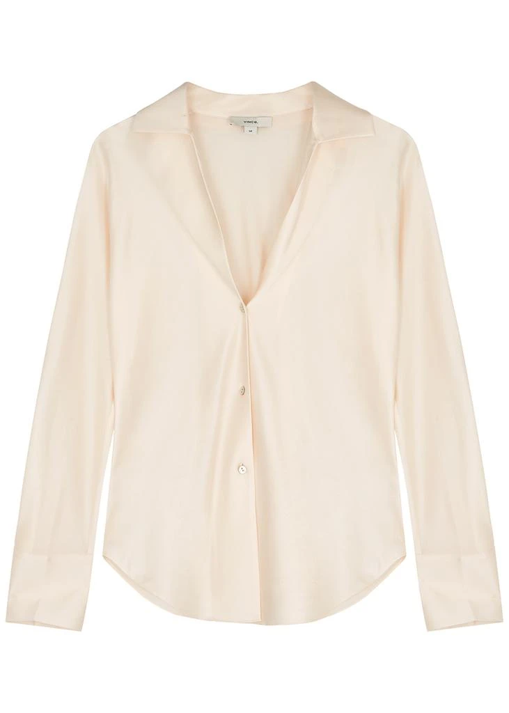 商品Vince|Cream silk-satin shirt,价格¥1508,第1张图片