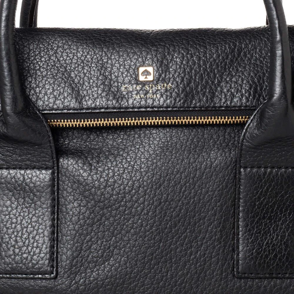 商品[二手商品] Kate Spade|Kate Spade Black Leather Foldover Tote,价格¥1443,第5张图片详细描述