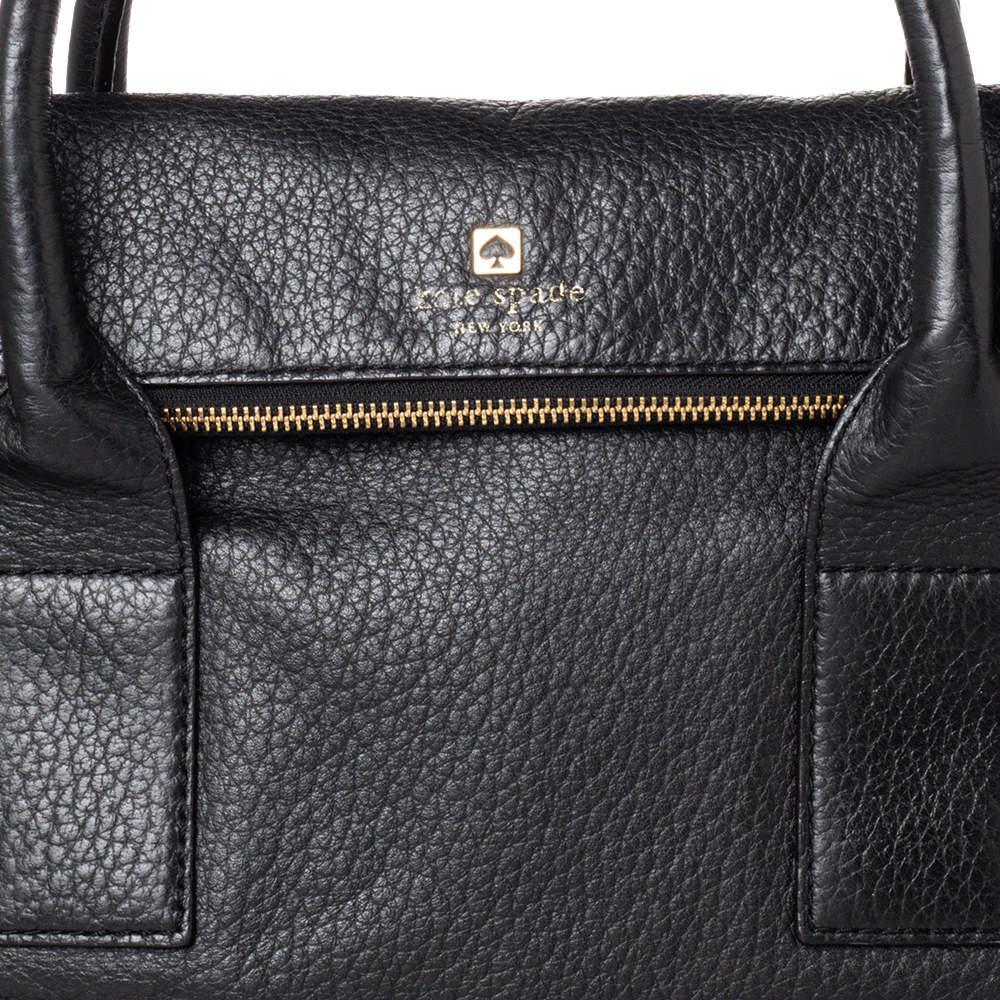 商品[二手商品] Kate Spade|Kate Spade Black Leather Foldover Tote,价格¥1334,第7张图片详细描述