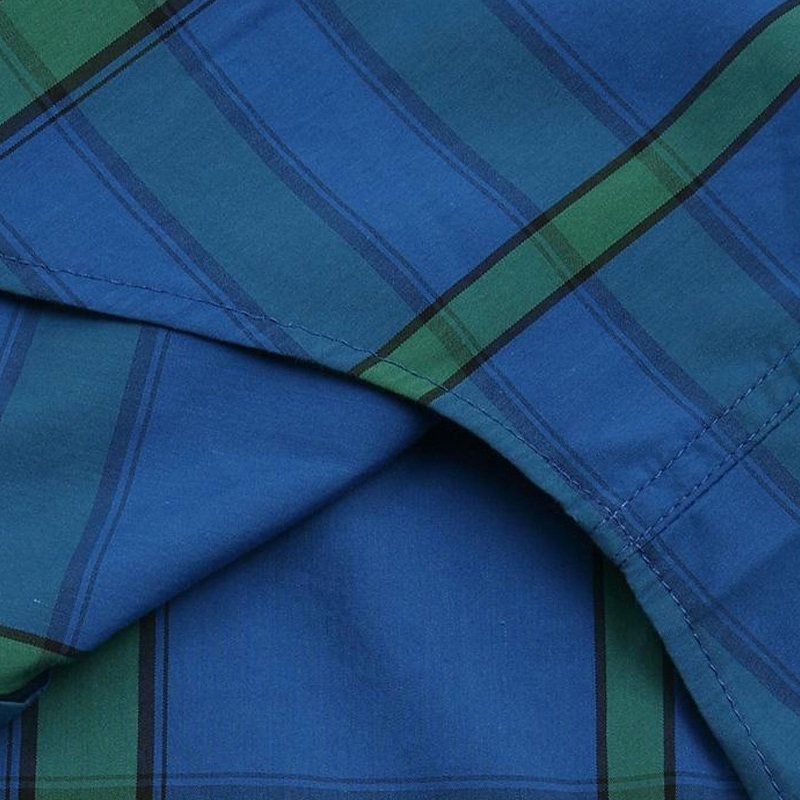 Burberry 博柏利 男士经典格纹纯棉商务休闲长袖衬衫海蓝色 3942169商品第2张图片规格展示