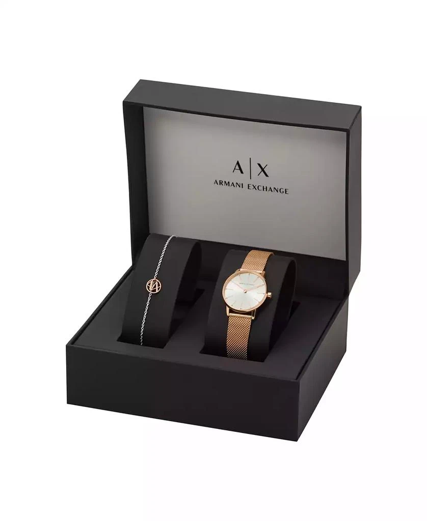 商品Armani Exchange|AX Women's Rose Gold-Tone Mesh strap Watch with Bracelet 28mm,价格¥1430,第5张图片详细描述