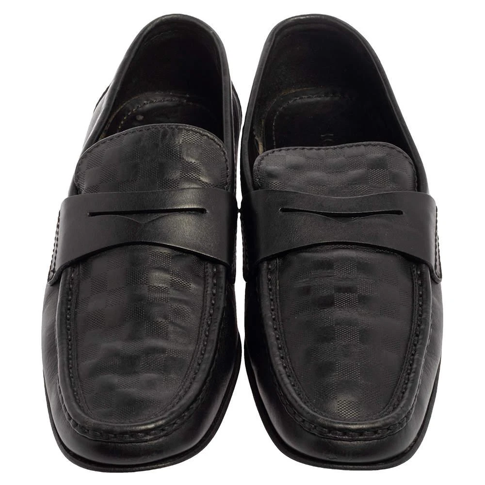 商品[二手商品] Louis Vuitton|Louis Vuitton Black Damier Embossed Santiago Loafers Size 41.5,价格¥4068,第3张图片详细描述
