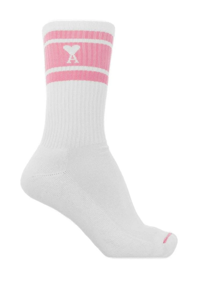 商品AMI|AMI Paris Stripes Logo Ribbed Socks,价格¥273,第1张图片