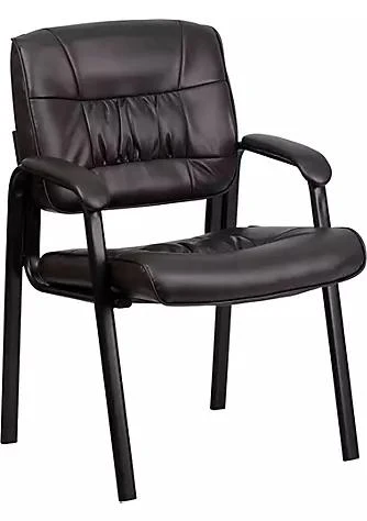 商品Flash Furniture|Furniture Burgundy Leather Guest Reception Chair With Black Frame Finish Bt 1404 Burg Gg,价格¥1194,第1张图片