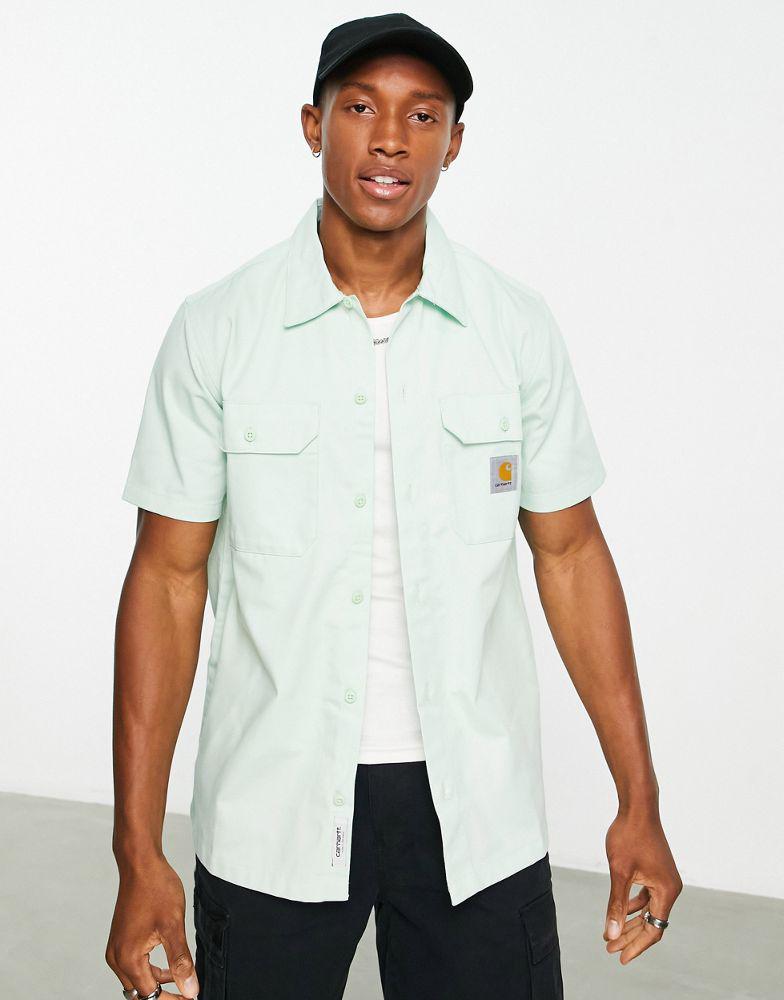 Carhartt WIP master short sleeve shirt in green商品第3张图片规格展示