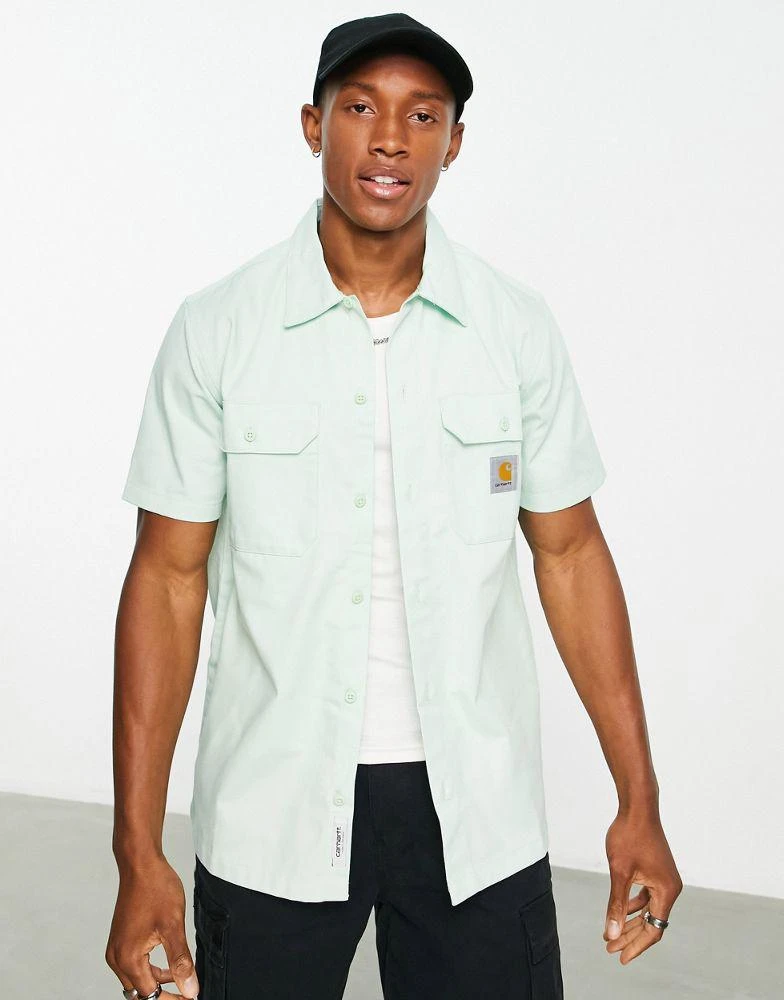 商品Carhartt|Carhartt WIP master short sleeve shirt in green,价格¥306,第3张图片详细描述