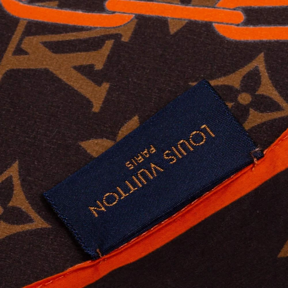 商品[二手商品] Louis Vuitton|Louis Vuitton Brown Monogram Chain Link Printed Cotton Bandana,价格¥3411,第4张图片详细描述