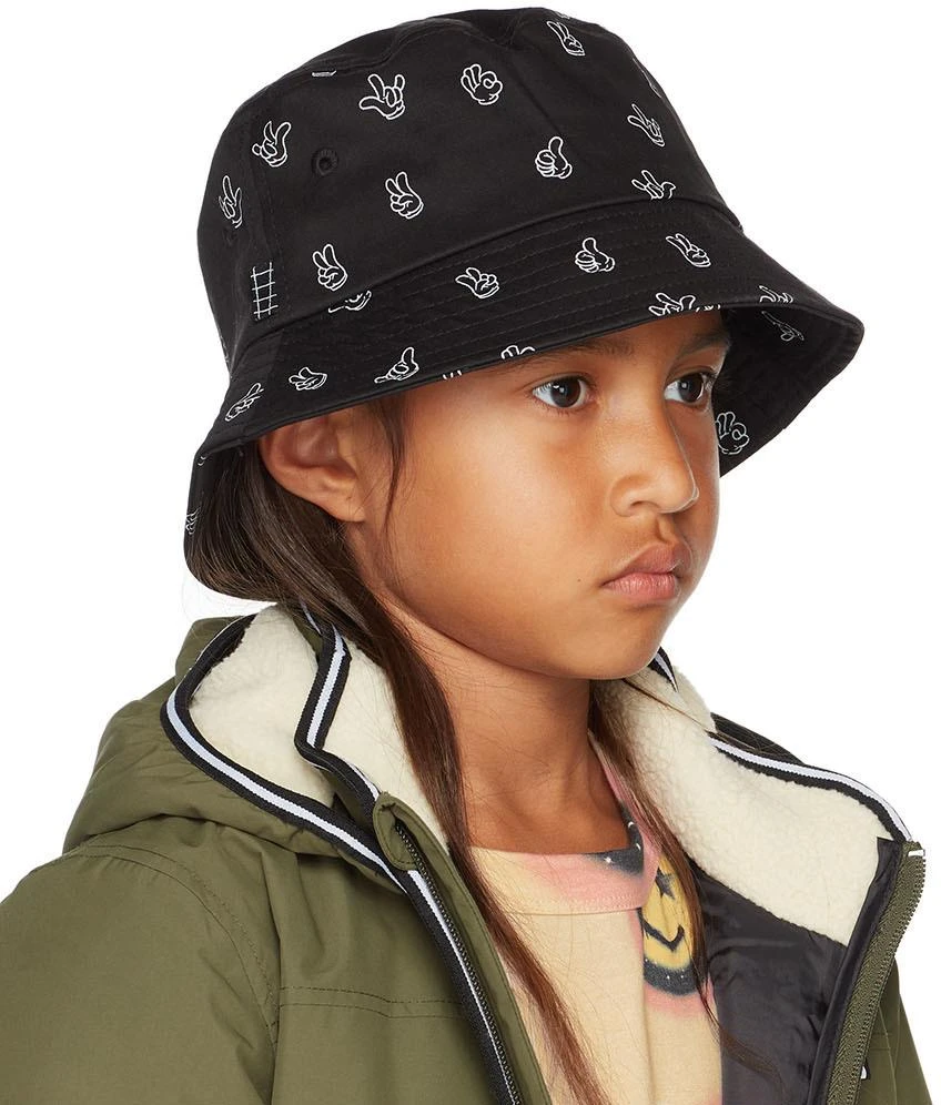 商品MOLO|Kids Black Friendly Hands Bucket Hat,价格¥80,第2张图片详细描述