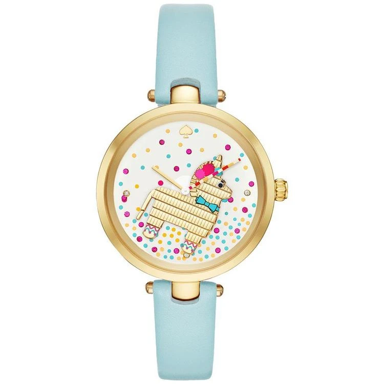 商品Kate Spade|Women's Holland Light Blue Leather Strap Watch 34mm,价格¥1302,第1张图片