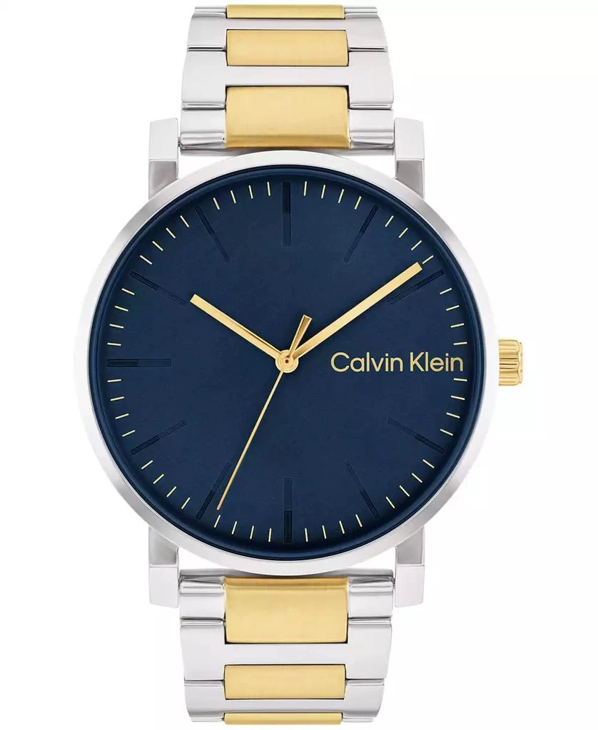 商品Calvin Klein|Men's 3-Hand Two-Tone Stainless Steel Bracelet Watch 43mm,价格¥944,第1张图片