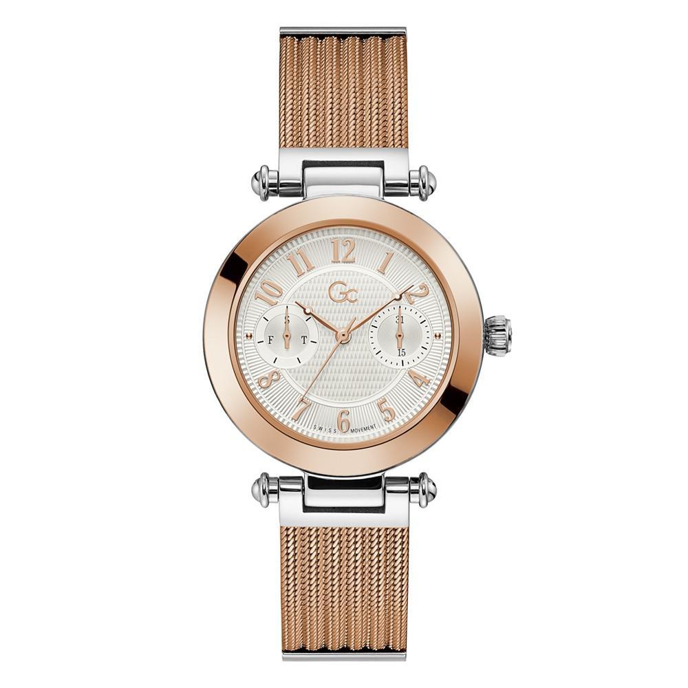 商品GUESS|Gc Women's Prime Chic Mesh Rose-Gold Stainless Steel Mesh Bracelet Watch 36.5mm,价格¥3343,第1张图片