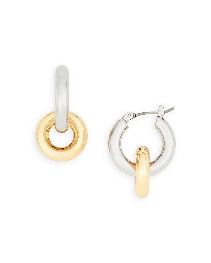 商品ALL SAINTS|Double Ring Convertible Huggie Hoop Earrings in Two Tone,价格¥258,第1张图片