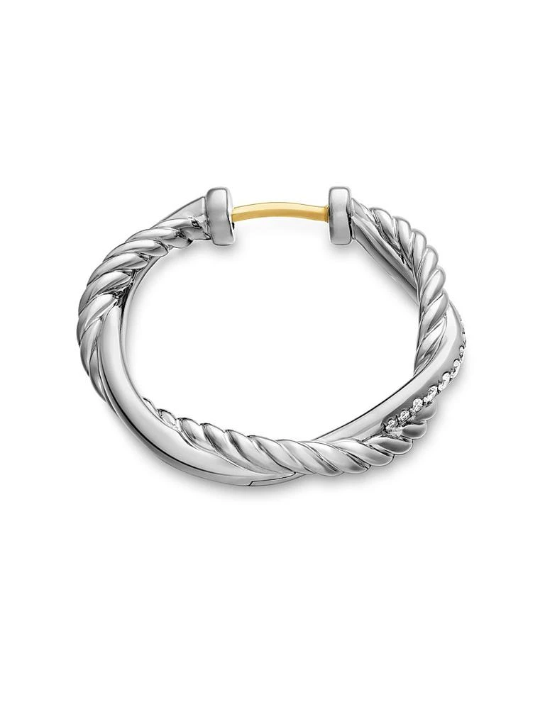 商品David Yurman|Petite Infinity Hoop Earrings in Sterling Silver with Diamonds, 17.3MM,价格¥11096,第3张图片详细描述