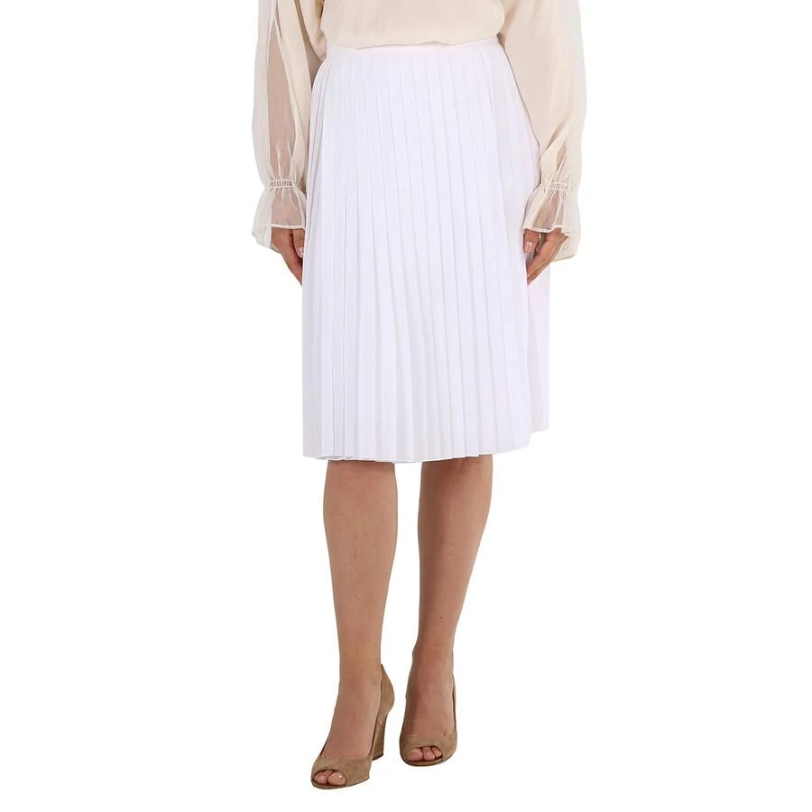 商品Burberry|Burberry Pleated Skirt With Silk Lining In Optic White, Brand Size 10 (US Size 8),价格¥1302,第1张图片