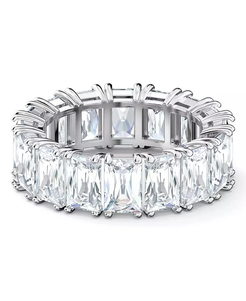 商品Swarovski|Silver-Tone Baguette-Crystal Wide Ring,价格¥1517,第1张图片
