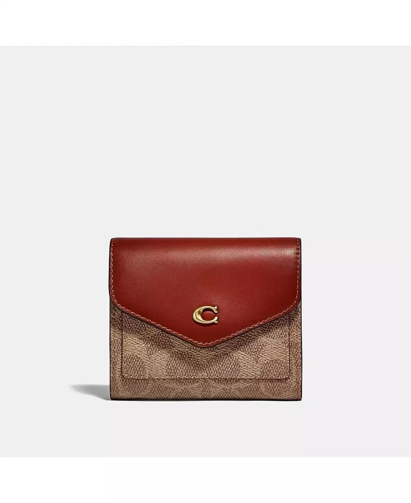 商品Coach|Wyn Small Leather Wallet In Colorblock Signature Canvas,价格¥957,第1张图片
