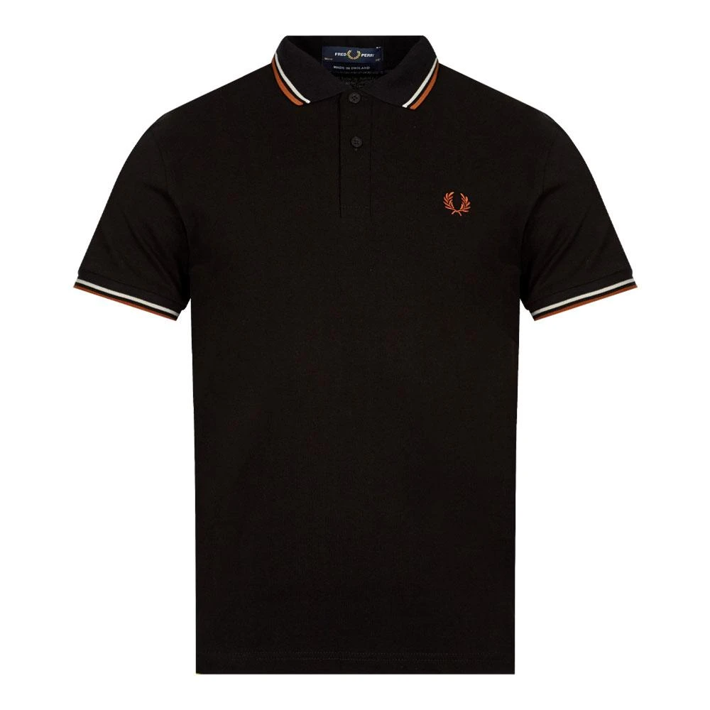 商品Fred Perry|Fred Perry Twin Twipped Polo Shirt - Black / Nut,价格¥355,第1张图片