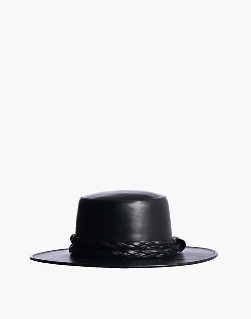 ASN Vegan Leather Midnight Story Boater Hat商品第1张图片规格展示