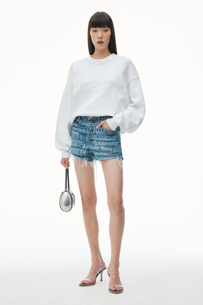 商品Alexander Wang|Bite High Waist Logo Denim Shorts in Cotton,价格¥3376,第1张图片