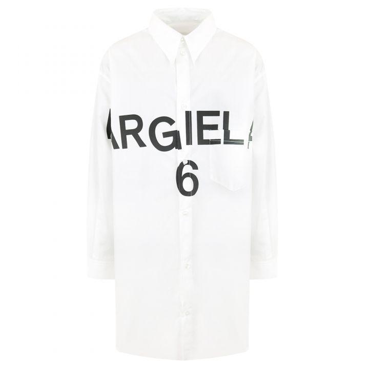 商品MAISON MARGIELA|White Logo Shirt Dress,价格¥638,第1张图片