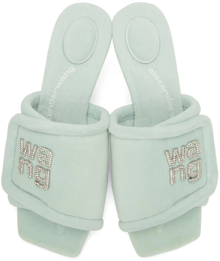 商品Alexander Wang|Green Padded Logo Jessie Heeled Sandals,价格¥1860,第5张图片详细描述