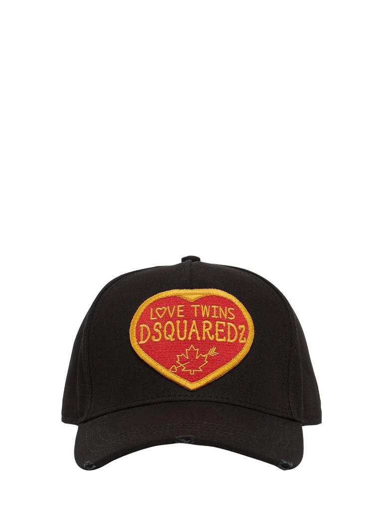 商品DSQUARED2|Patch Love Twins Cotton Gabardine Cap,价格¥993,第1张图片