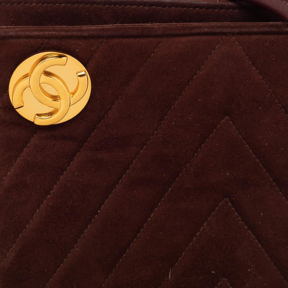 Chanel Brown Suede Vintage Shoulder Bag商品第5张图片规格展示