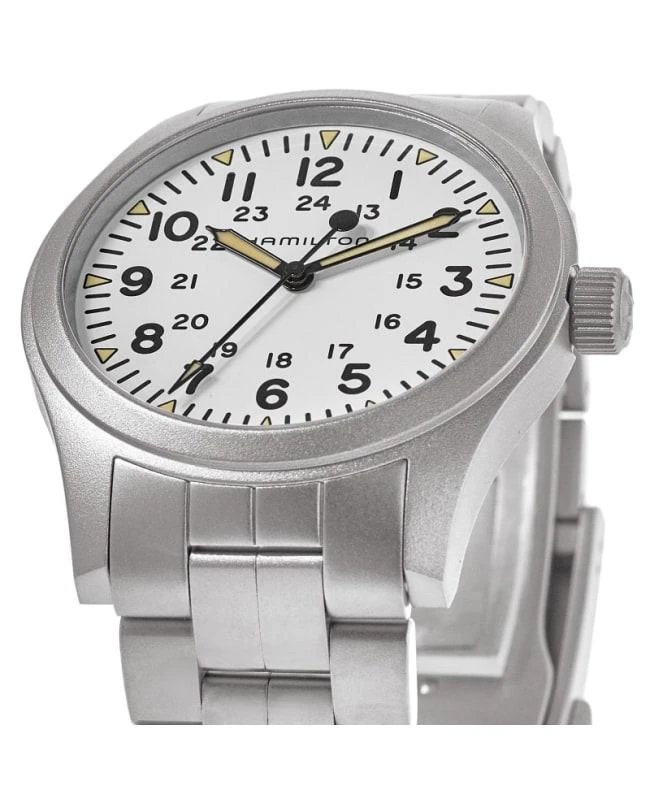 商品Hamilton|Hamilton Khaki Field Mechanical Manual Winding White Dial Steel Men's Watch H69529113,价格¥3905,第2张图片详细描述