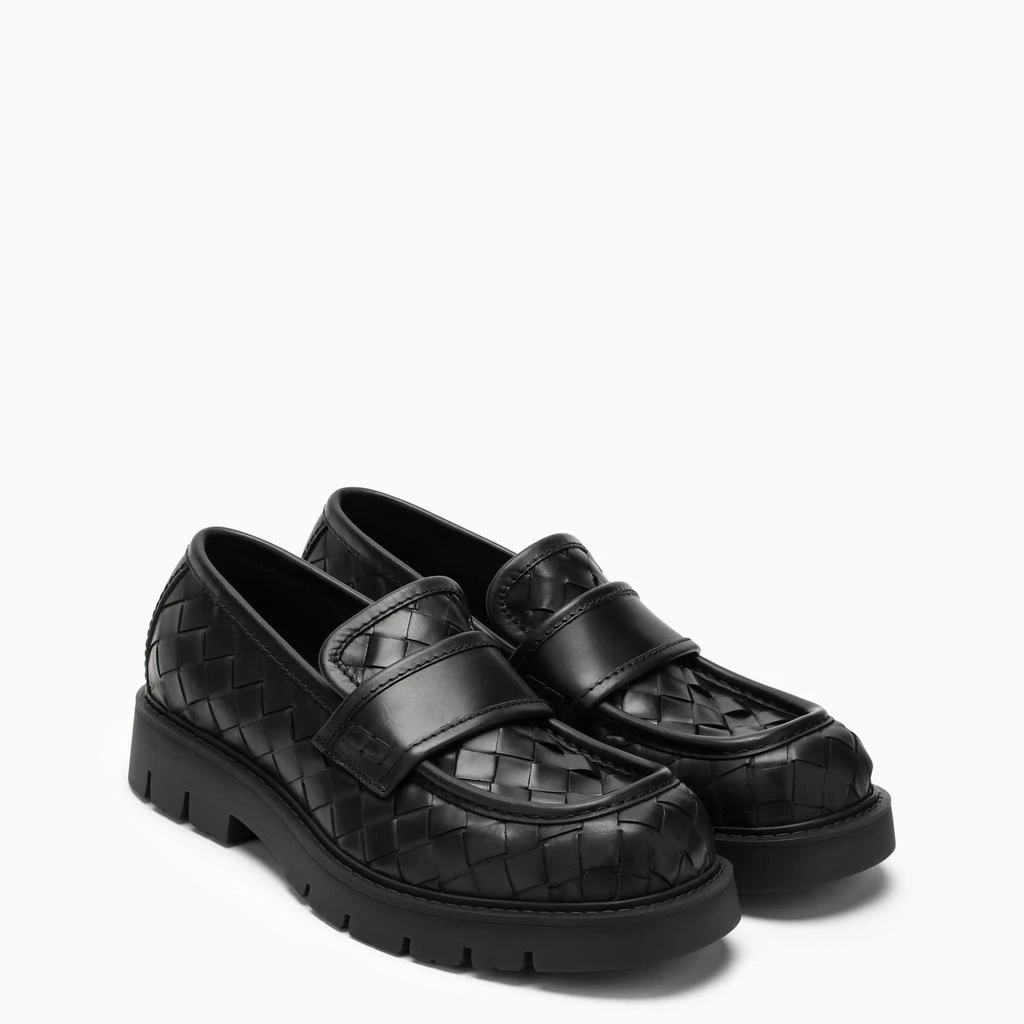 商品Bottega Veneta|Black Leather Loafers,价格¥6670,第1张图片