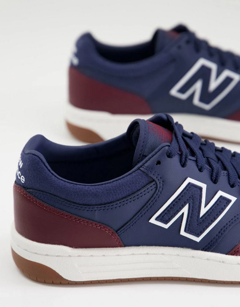 商品New Balance|New Balance 480 court trainers in navy and burgundy,价格¥486,第3张图片详细描述