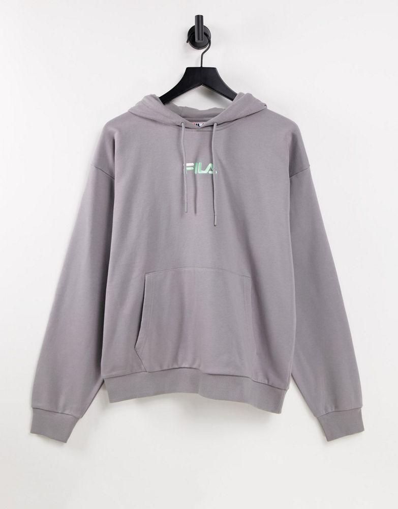 Fila Jamal chest logo hoodie in grey商品第1张图片规格展示