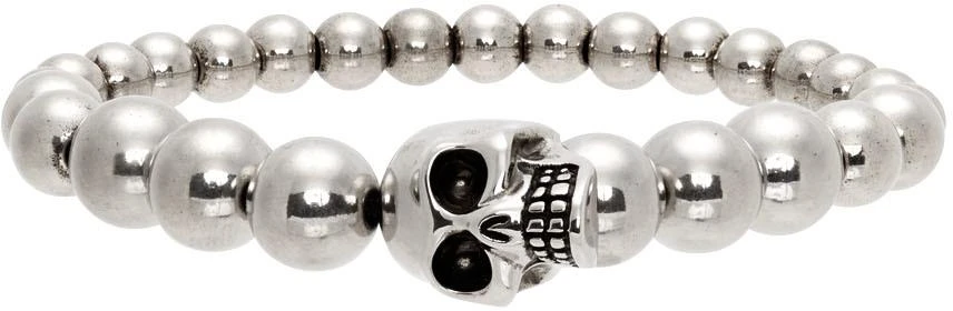 商品Alexander McQueen|Silver Skull Ball Bracelet,价格¥1277,第1张图片